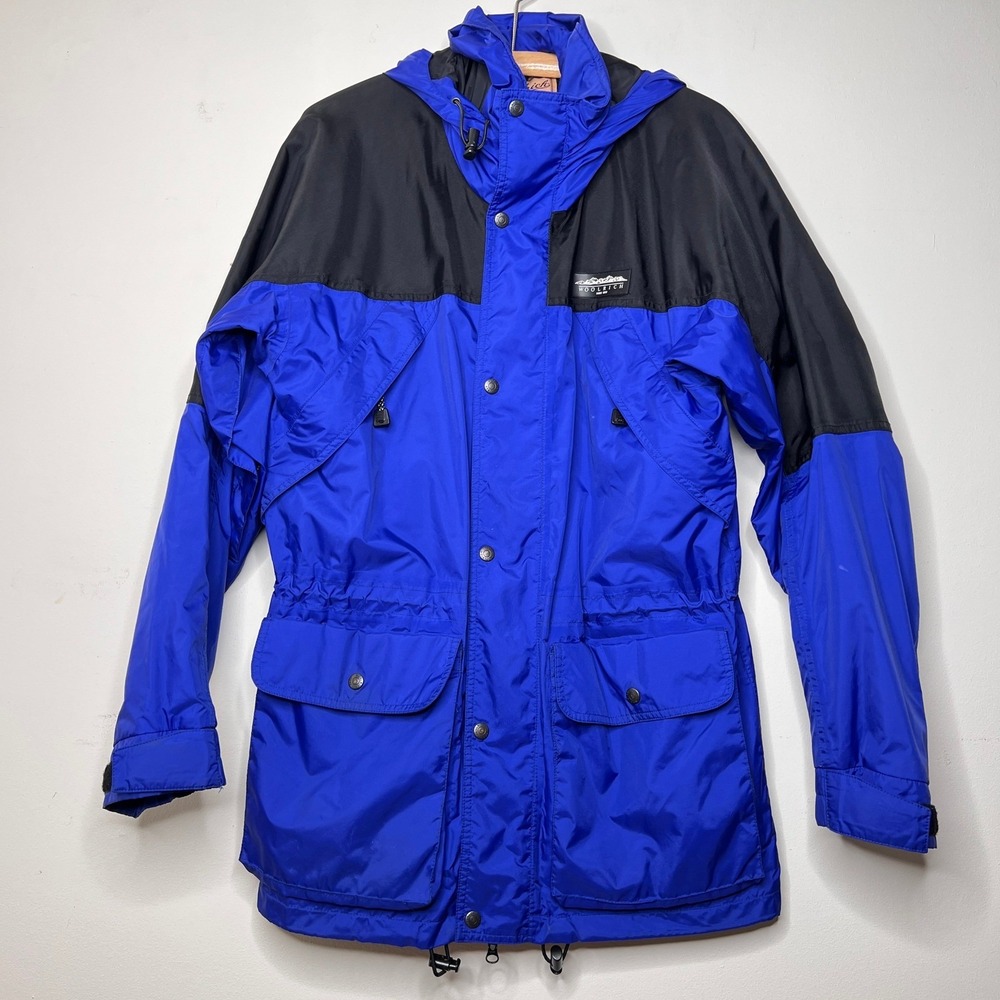 Vintage Woolrich‎ Men's Blue Waterproof Hooded Windbreaker Jacket Size Medium